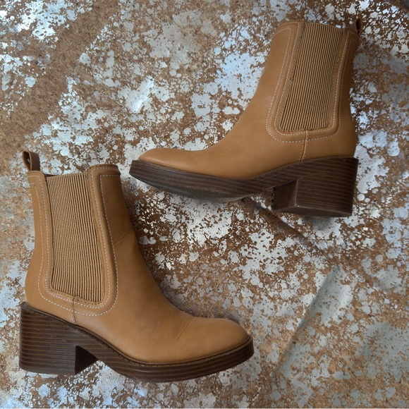 Bandolino Tan Leather Ankle Boots - Picture 3 of 8
